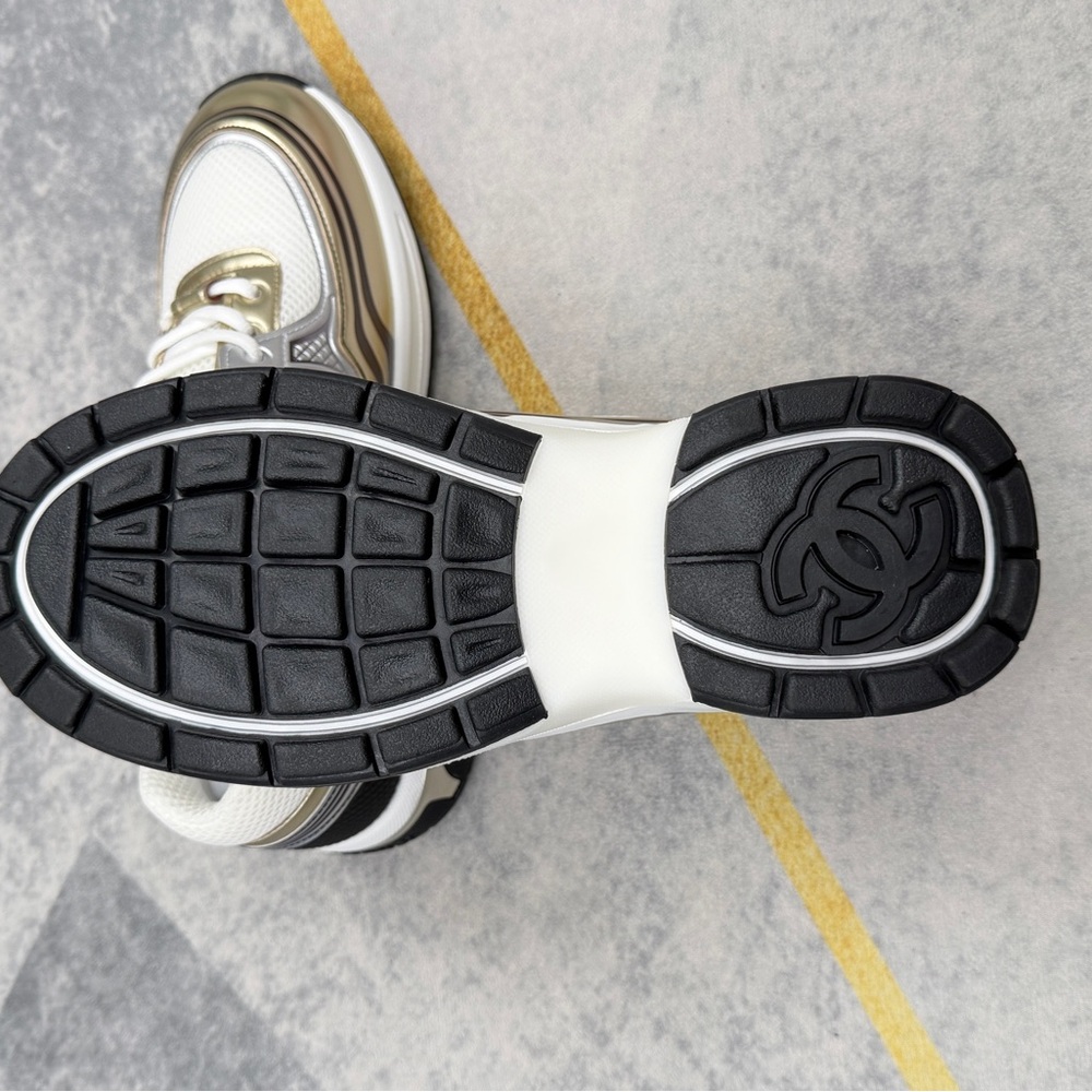 Chanel Women’s White & Gold Athletic Sneaker - Picture 7 of 10